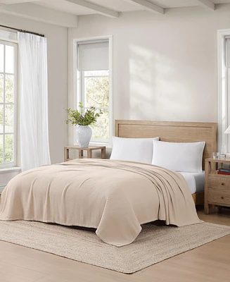 Tommy Hilfiger Solid Cotton Pique Blanket