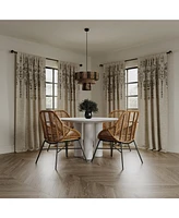 Palo Global Embroidery Semi-Sheer Rod Pocket Curtain Panel