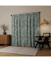 Coppa Leaf Motif Magnetic Closure 100% Blackout Back Tab Curtain Panel