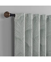 Coppa Leaf Motif Magnetic Closure 100% Blackout Back Tab Curtain Panel