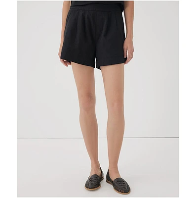 Pact Women's Organic Cotton Canopy Linen Blend High-Waisted Short