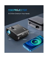 Elephas Mini Projector for iPhone, Elephas Upgraded 1080P Hd Projector, 8000L Portable Projector with Tripod and Carry Bag