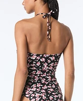 Michael Kors Women's Floral-Print Bandeau Tankini Top