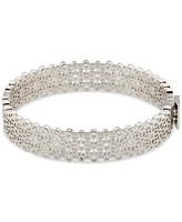kate spade new york Silver-Tone Spade Flower Lace Thin Bangle Bracelet