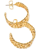 kate Spade new york Small Flower Lace Hoop Earrings, 1.05"
