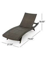 Stylish and Comfortable Wicker Patio Chaise Lounge (Set of 2)