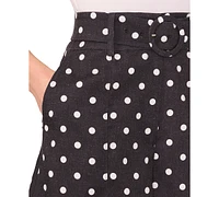 CeCe Women's Polka-Dot High-Waisted Shorts