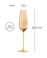 Qualia Glass Posh Champagne Flutes, Set of 2