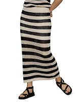 Sanctuary Women's Striped Mesh-Stitch Maxi Skirt