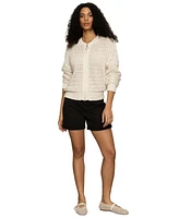 Sanctuary Women's Cotton Open-Knit Bomber Jacket