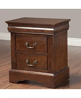 Space-Saving Solid Wood 2-Drawer Nightstand for Small Spaces