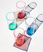 TarHong Fine Ribbed Double Old Fashioned Glasses, Set of 6