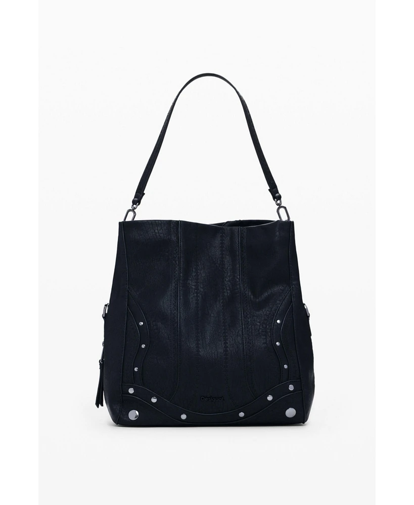 Desigual Women's Medium embroidered faux leather bag