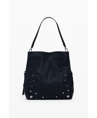 Desigual Women's Medium embroidered faux leather bag