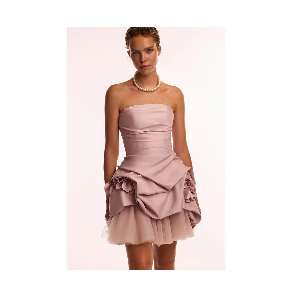 Milla Women's Rosette mini dress in misty rose