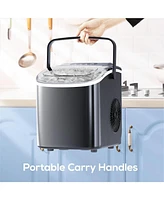 Zafro Ice Makers Countertop with Self-Cleaning, 9 Bullet Ready 6Mins, 26.5Lbs/24Hrs, Portable Maket Handle/Ice Scoop/Basket for Home/K
