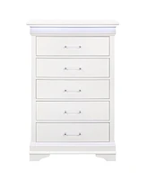 Solid Wood Five-Drawer Chest with Led Lighting for Bedroom Storage