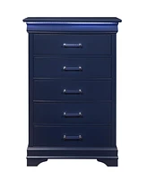Solid Wood Five-Drawer Chest with Led Lighting for Bedroom Storage