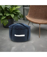 Round Patchwork Pouf Ottoman for Indoor and Outdoor Seating