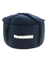 Round Patchwork Pouf Ottoman for Indoor and Outdoor Seating