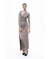 Nocturne Women's Metal Buckle Detailed Maxi Dress