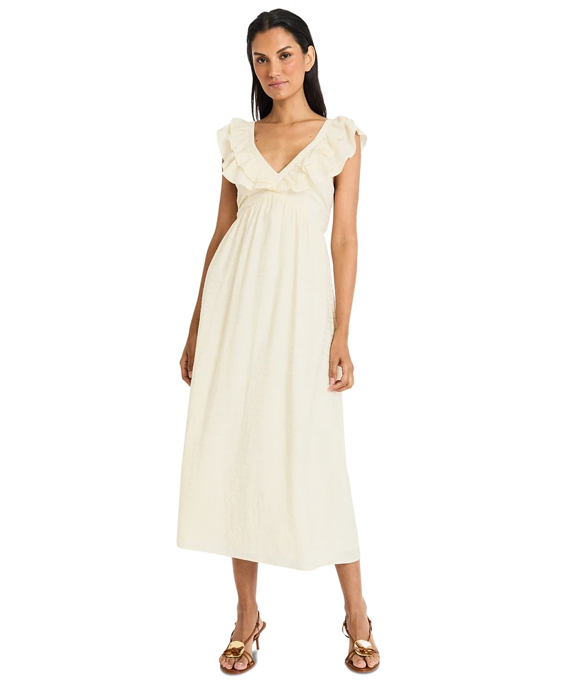 The Good Journey Women's Flutter-Sleeve Tie-Back Maxi Dress