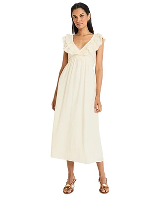 The Good Journey Women's Flutter-Sleeve Tie-Back Maxi Dress