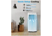 Zafro Portable Air Conditioner, 10000 Btu for Room up to 450 sq. ft, Portable Ac with Dehumidifier & Fan, 2 Fan Speeds, 24H Timer, Remote Control, Ene