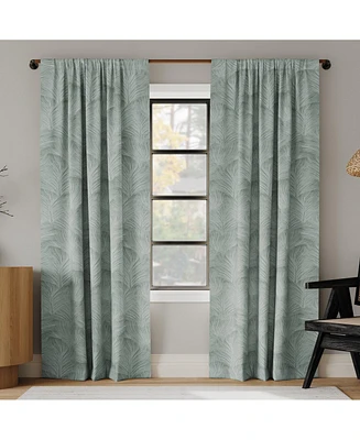 Coppa Leaf Motif Magnetic Closure 100% Blackout Back Tab Curtain Panel