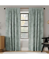 Coppa Leaf Motif Magnetic Closure 100% Blackout Back Tab Curtain Panel