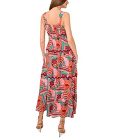 Vince Camuto Women's Printed Square-Neck Maxi Dress