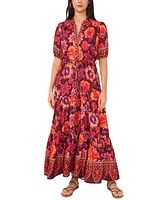 Vince Camuto Women's Printed Puff-Sleeve Maxi Dress