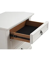 Spacious Plantation Nightstand with Three Drawers for Bedside Essentials