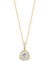 Effy Lab Grown Diamond Halo Pendant Necklace (2-1/4 ct. t.w.) in 14k Gold, 17" + 1" extender