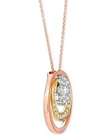 Le Vian Nude Diamond Graduated Circle Adjustable 20" Pendant Necklace (5/8 ct. t.w.) in 14k Tricolor Gold