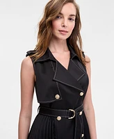 Karl Lagerfeld Paris Women's Satin-Back Crepe Midi Dress