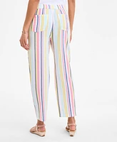 Style & Co Women's Cotton Striped Pull-On Gauze Pants, Exclusively at Macy's