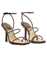 Schutz Women's Kaya Straw Stiletto Heel Sandals