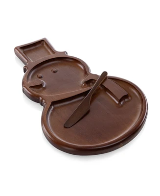 Toscana Reversible Snowman Sectioned Serving Tray, Set of 2
