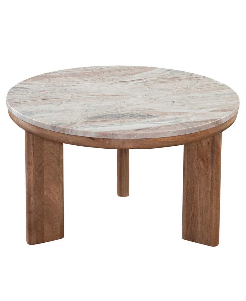 Sidney 36" Round Marble Top Coffee Table
