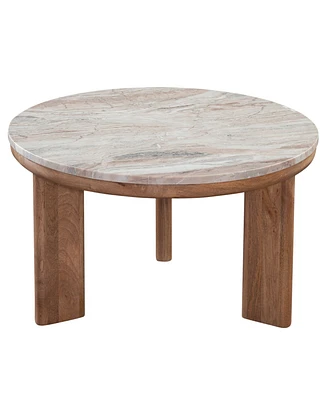 Sidney 36" Round Marble Top Coffee Table