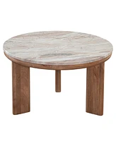 Sidney 36" Round Marble Top Coffee Table