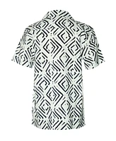 Univibe Big Boys Battery Geo Print Short Sleeve Woven Shirt