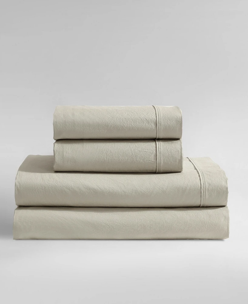 Calvin Klein Washed Cotton Percale 4-Pc. Sheet Set