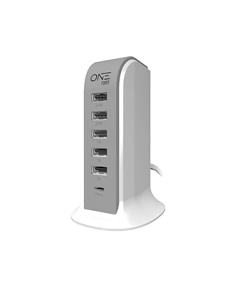 6 Usb Port Desktop Charging Power Tower Hub