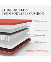4 Pieces Aluminum Outdoor Patio Furniture Set, Modern Outdoor Sectional with Outdoor Patio Coffee Table & 7 Inch Cushion, Outdoor Patio Sectional Sofa