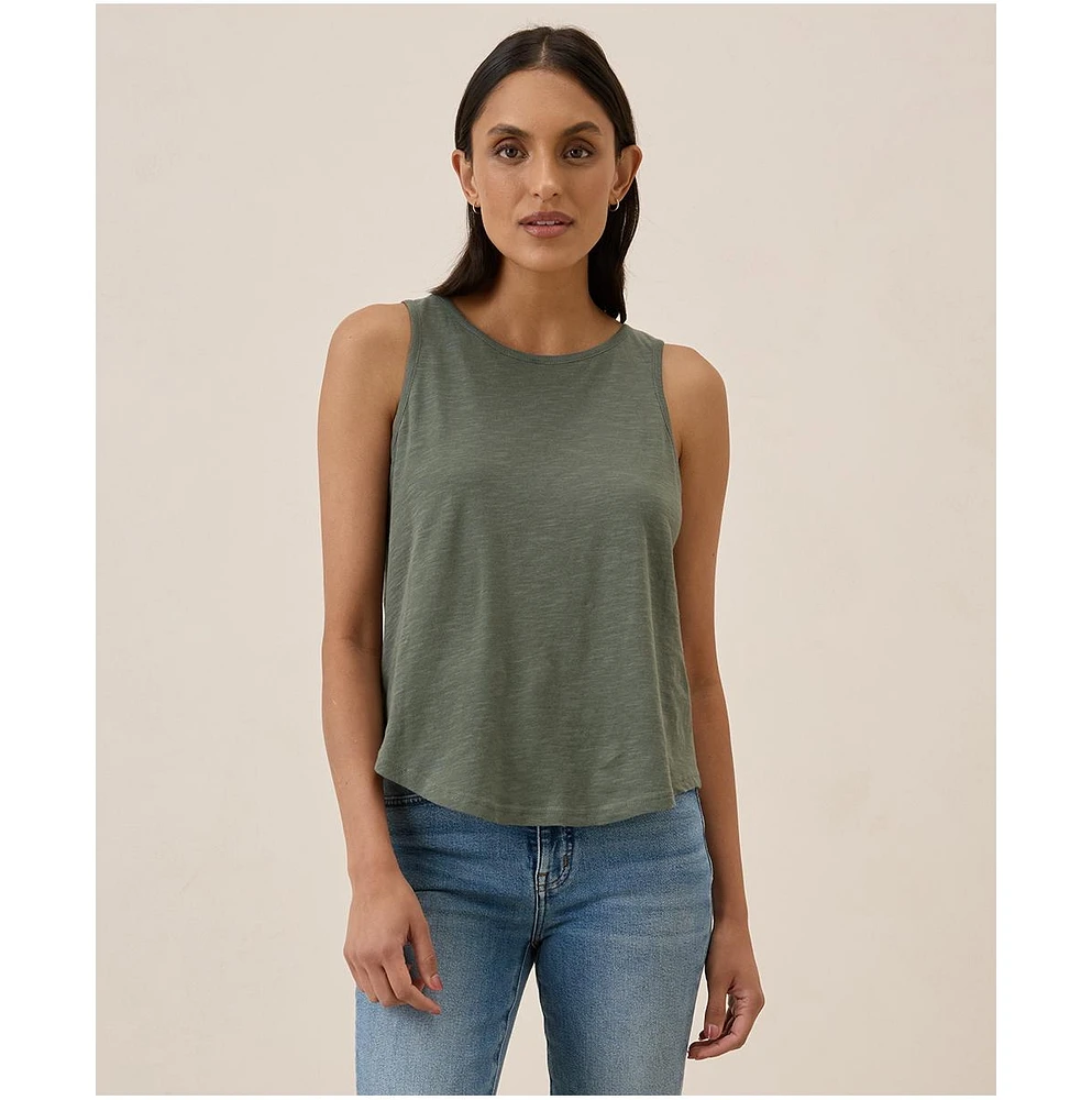Pact Women's Organic Cotton Featherweight Slub Reversible Tank