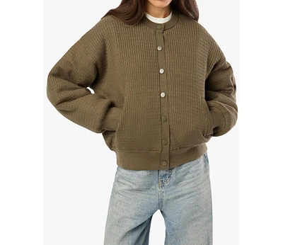 WeWoreWhat Women's Cable Knit Puffer Jacket