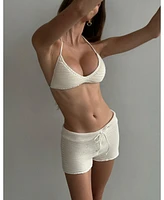 WeWoreWhat Women's V-Neck Tie Top
