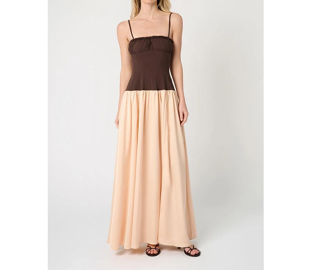 WeWoreWhat Women's Ruffle Corset Maxi Dress